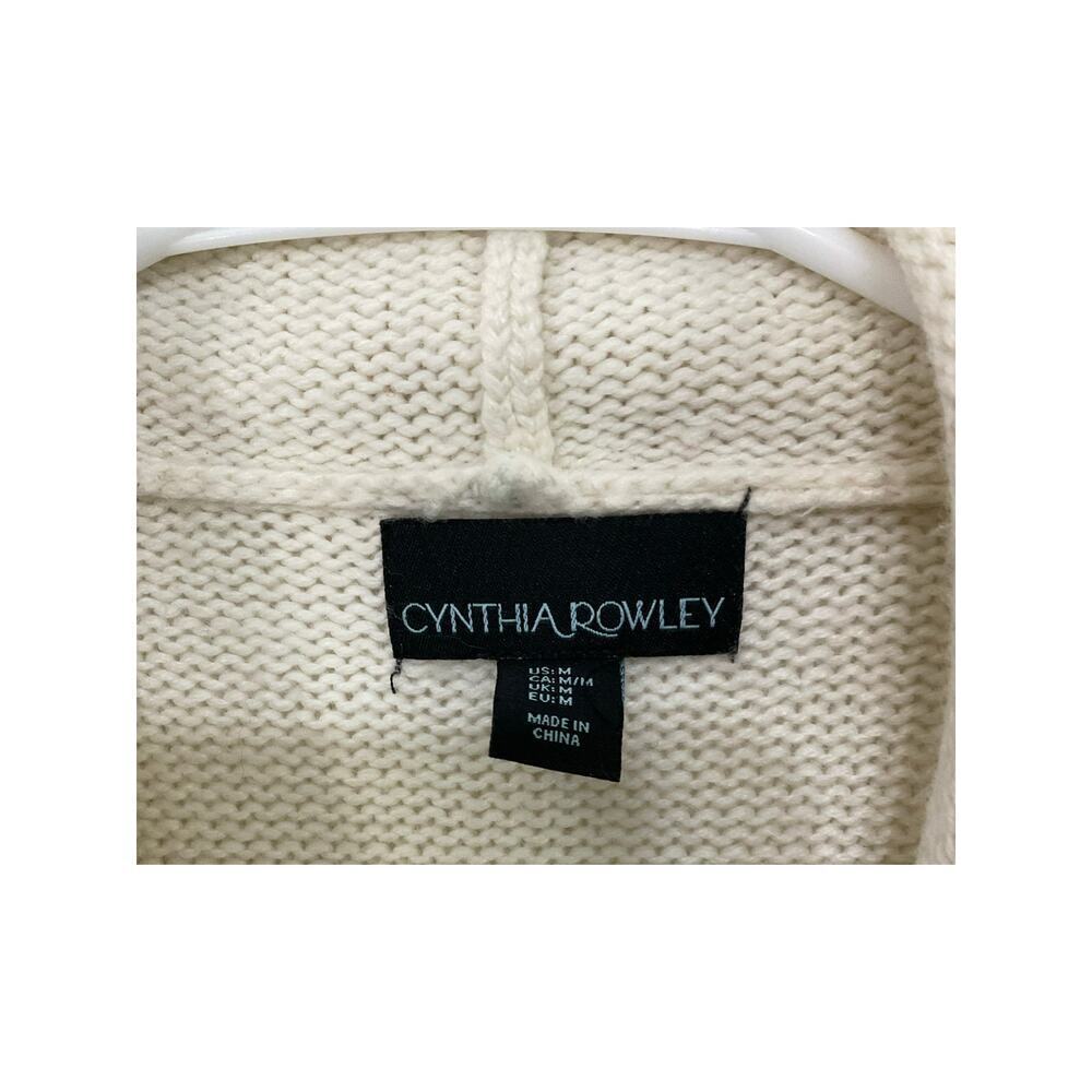 Cynthia Rowley Merino Wool Blend Cream Waterfall Open Cardigan Knit Vest Medium - Picture 3 of 4
